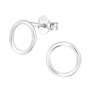 Minimalist Geometric Circle Earrings 8mm